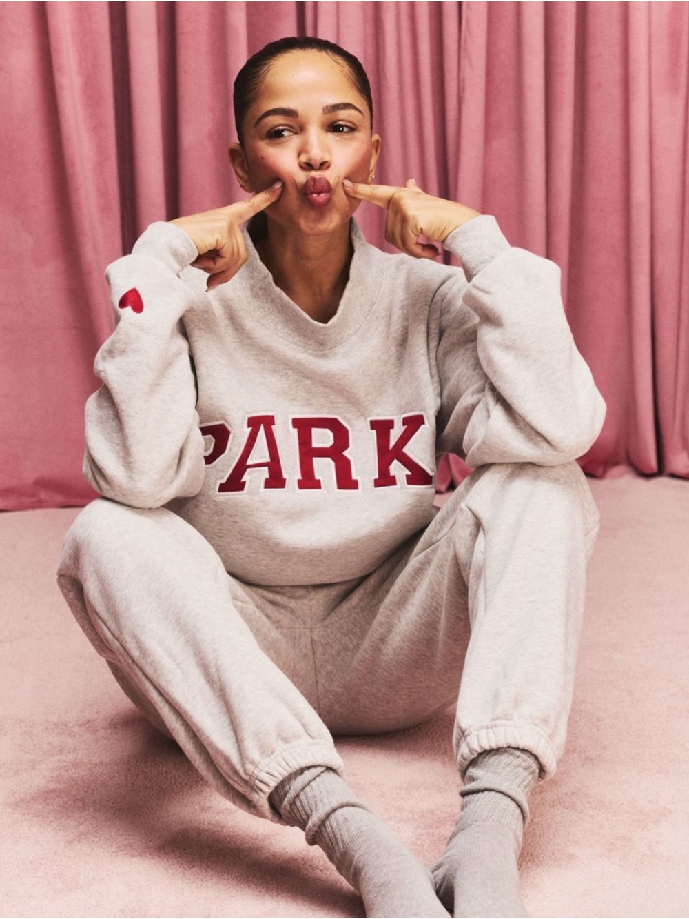 PARKE MOCKNECK VALENTINES GREY + CRIMSON
